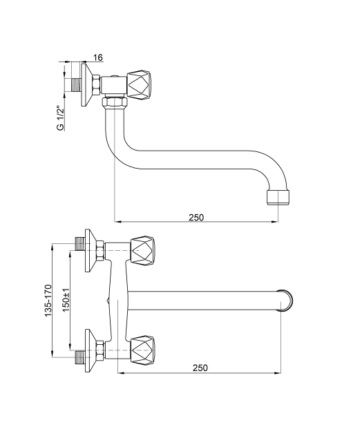 Zdjęcie: Bateria umywalkowo-zlewkozmywakowa Modena chrom, S 25 cm INVENA