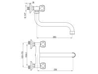 Zdjęcie: Bateria umywalkowo-zlewkozmywakowa Modena chrom, S 25 cm INVENA