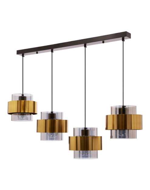 Zdjęcie: Lampa wisząca Spiega 4-punktowa czarno-mosiężna CANDELLUX