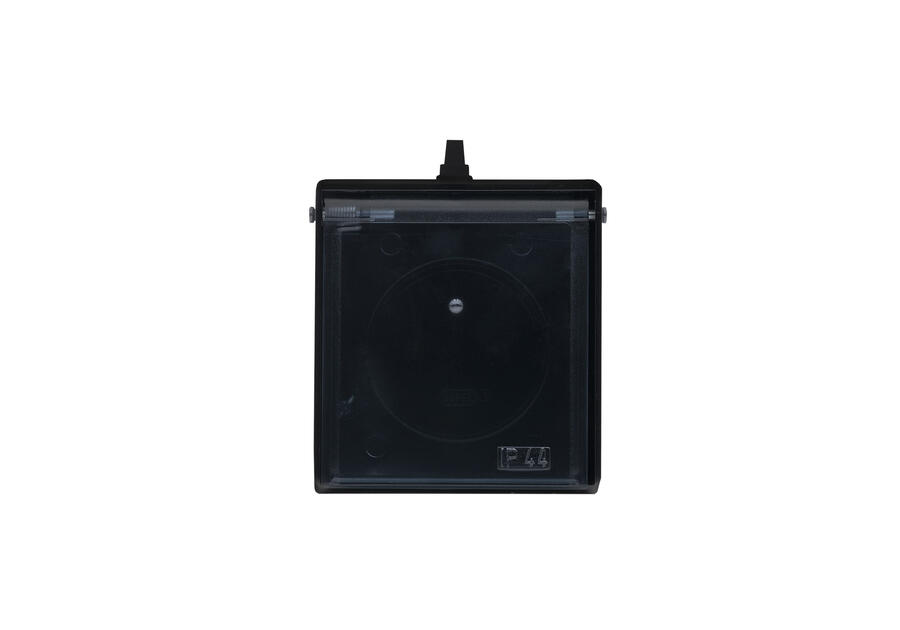 Zdjęcie: Gniazdo hermetyczne pojedyncze z uziemieniem GH-1 czarne/dymna klapka POLMARK