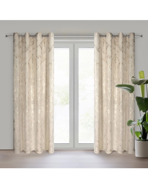 Zdjęcie: Zasłona gotowa Naira 140 x 250 cm jasnobeżowy EUROFIRANY