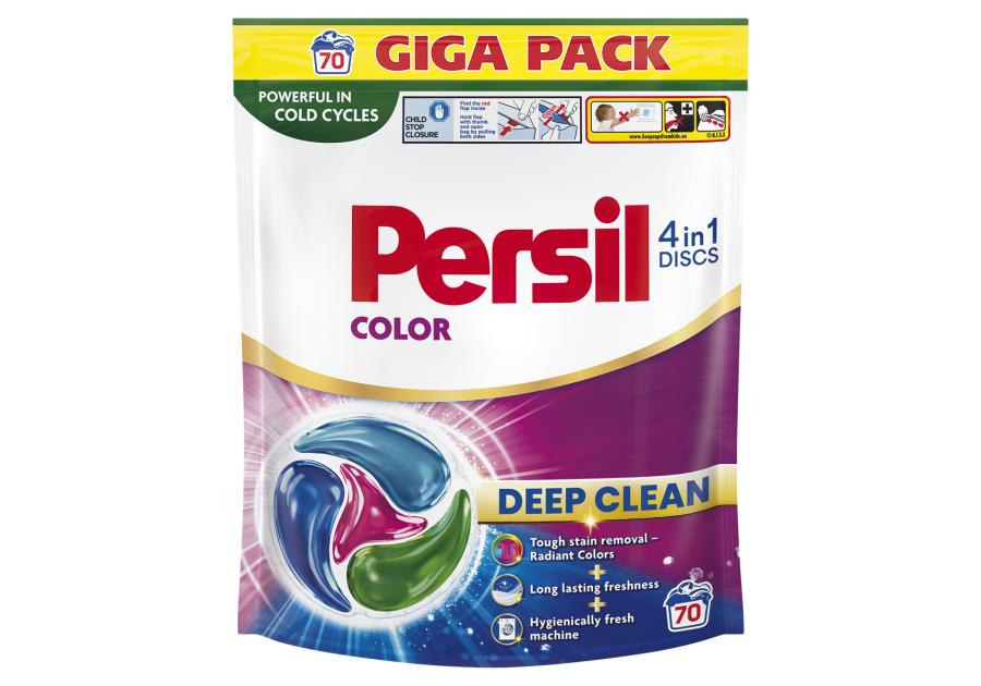 Zdjęcie: Kapsułki do prania tkanin kolorowych Deep Clean 4in1 Discs 70 szt. PERSIL