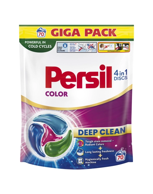 Zdjęcie: Kapsułki do prania tkanin kolorowych Deep Clean 4in1 Discs 70 szt. PERSIL