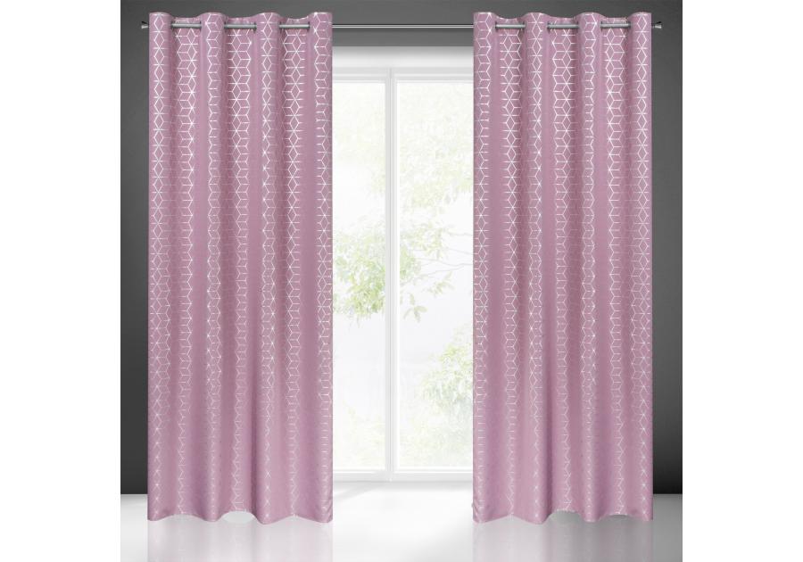 Zdjęcie: Zasłona gotowa Cube 140 x 250 cm ciemnoróżowy EUROFIRANY