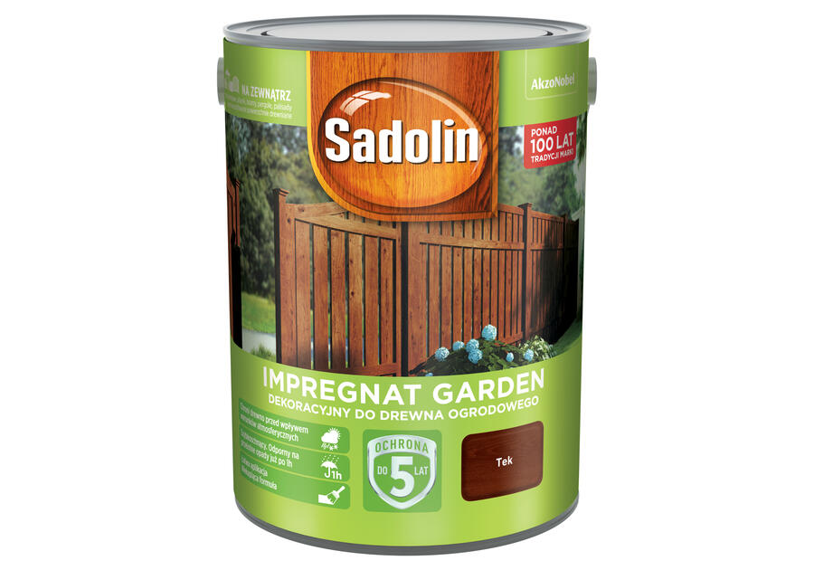 Zdjęcie: Impregnat do drewna Garden 5 L tek SADOLIN