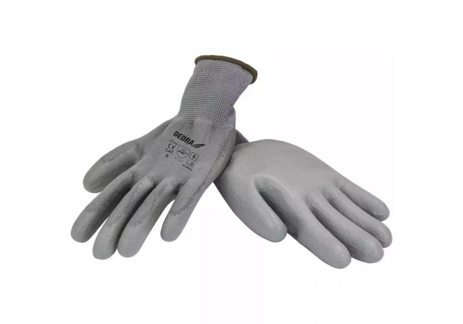 Zdjęcie: Rękawice ochronne PU rozmiar 9 DEDRA