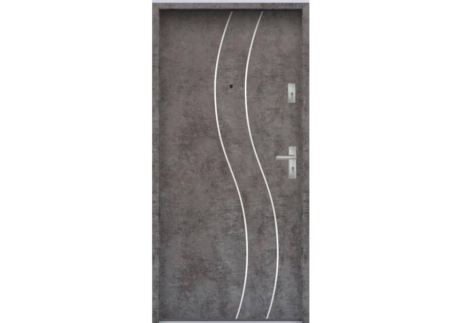 Zdjęcie: Drzwi wejściowe do mieszkań Bastion R-59 Beton ołówkowy 80 cm lewe OSPŁ KR CENTER