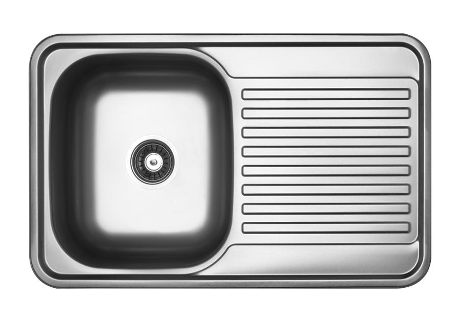 Zdjęcie: Zlew wpuszczany Faro 1 komorowy z ociekaczem 48x78 cm z syfonem KUCHINOX