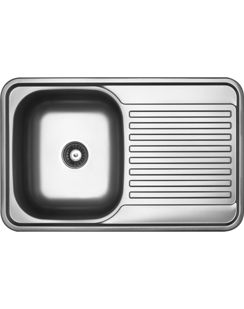 Zdjęcie: Zlew wpuszczany Faro 1 komorowy z ociekaczem 48x78 cm z syfonem KUCHINOX