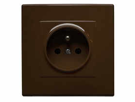 Gniazdo pojedyncze z uziemieniem Milano GP-1LZ.BR brąz POLMARK