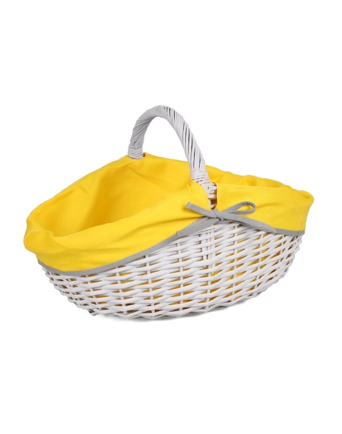 Zdjęcie: Koszyk piknikowy z żółtym materiałem 48x34x13/21/32 cm szary TIN TOURS