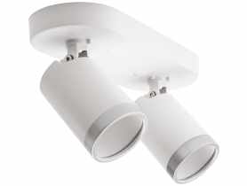 Oprawa ścienno-sufitowa Spot Best 2xGU10 – biały/srebrny VOLTENO