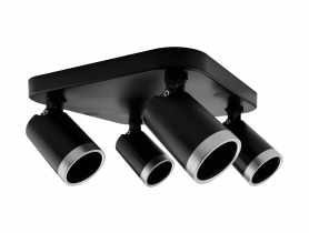 Oprawa ścienno-sufitowa Spot Best 4xGU10 – czarny/srebrny VOLTENO