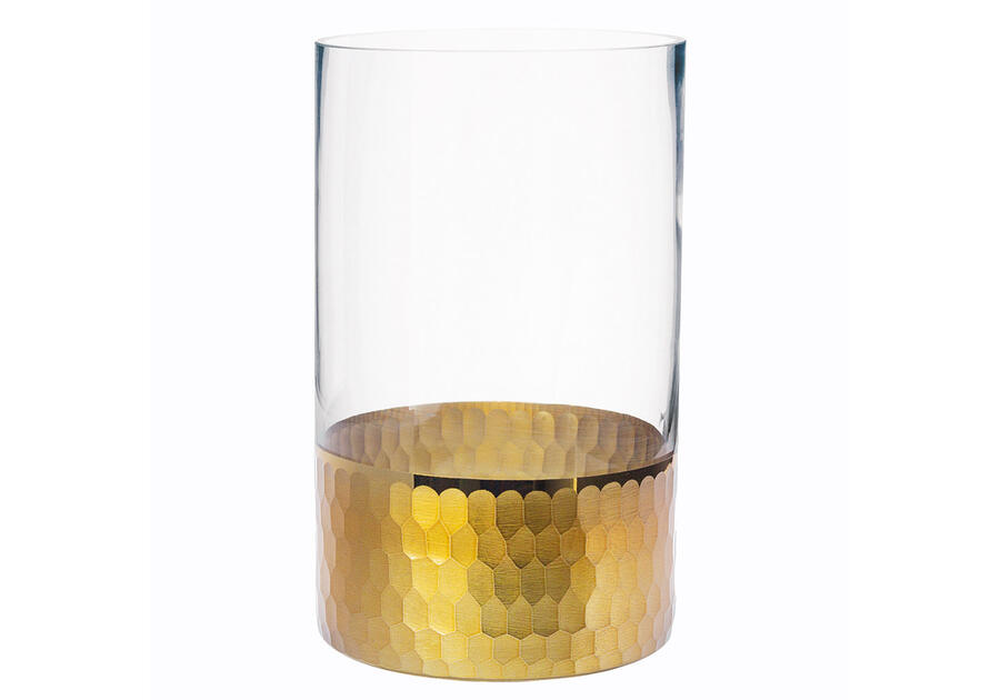 Zdjęcie: Wazon świecznik szklany 20 cm Golden Honey ALTOMDESIGN