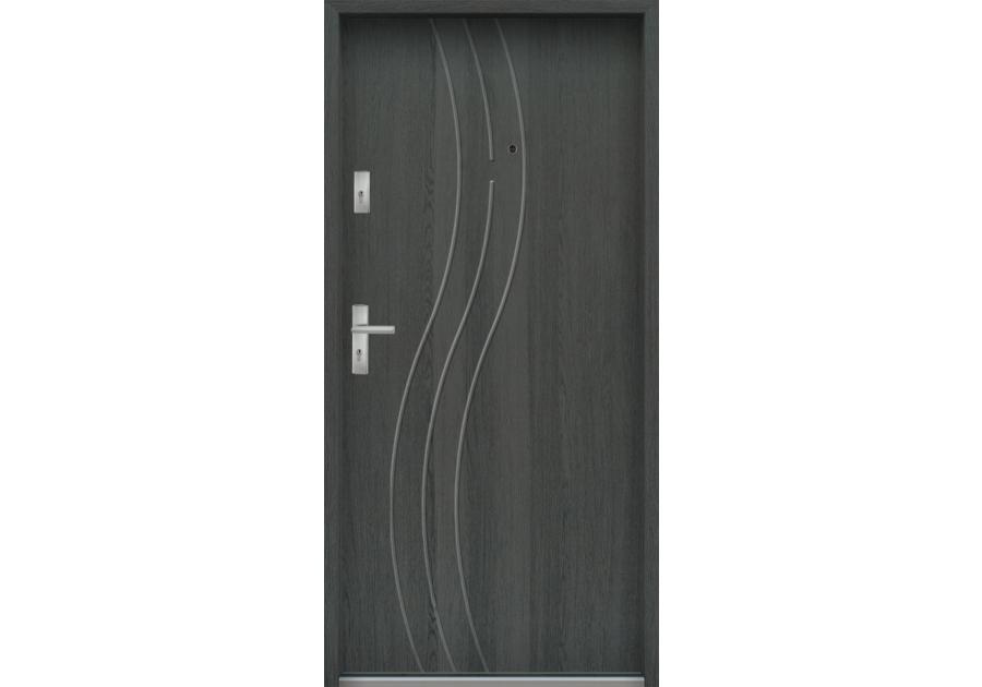 Zdjęcie: Drzwi wejściowe do mieszkań Bastion N-07 Grafit 90 cm prawe OSP KR CENTER
