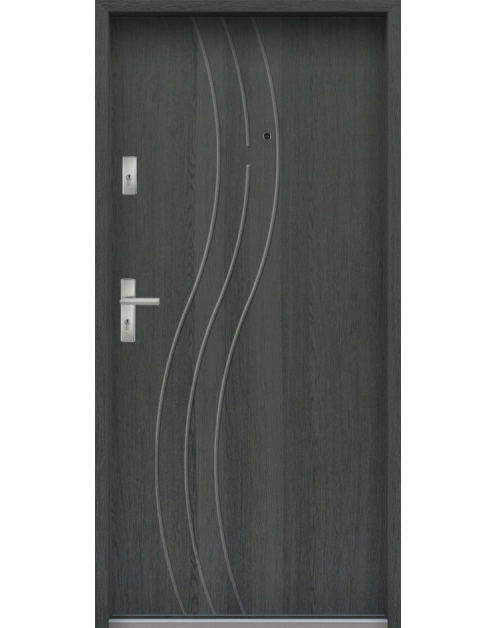 Zdjęcie: Drzwi wejściowe do mieszkań Bastion N-07 Grafit 90 cm prawe OSP KR CENTER
