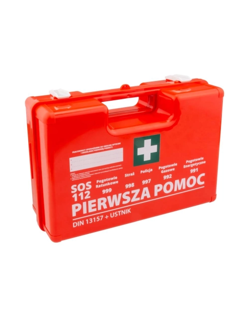 Zdjęcie: Apteczka przenośna zakładowa 330x245x125 mm z wyposażeniem DIN13157 + maseczka METRO