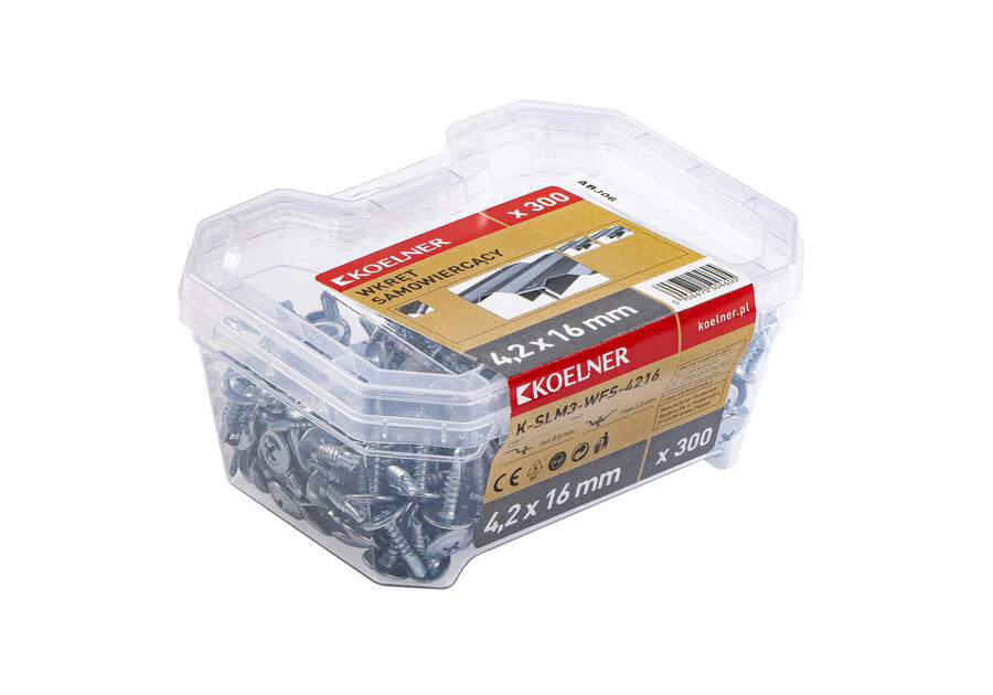 Zdjęcie: Wkręt samowiercący do cienkich blach i drewna 4,2x16 mm, 300 sztuk KOELNER