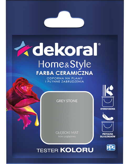 Zdjęcie: Farba ceramiczna Home&Style grey stone tester 0,03 L DEKORAL