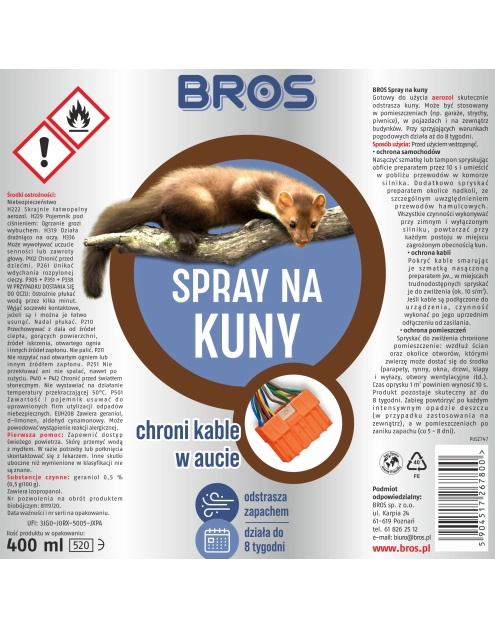 Zdjęcie: Spray na kuny 400 ml BROS