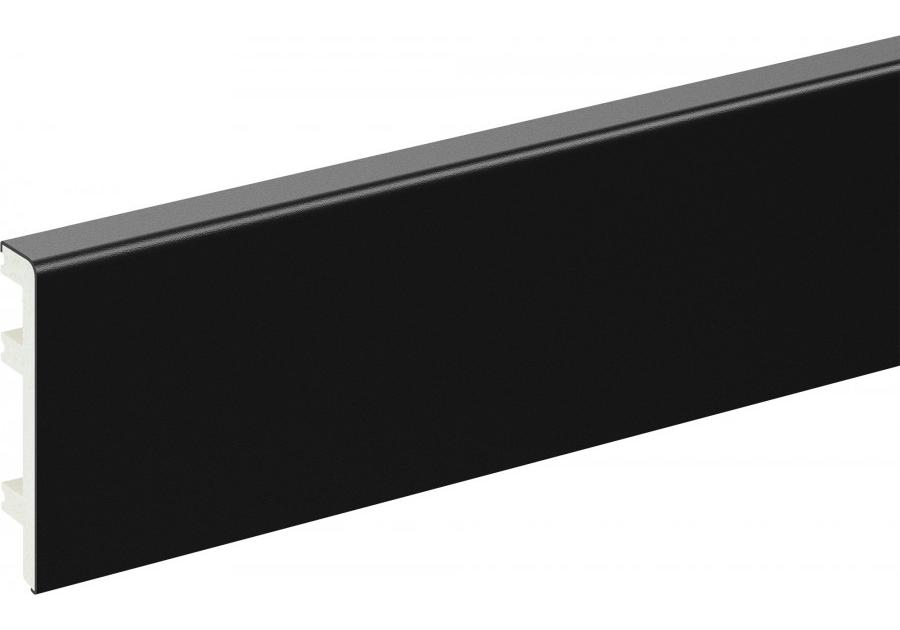 Zdjęcie: Listwa przypodłogowa PVC Status Line 80x15 mm 2,2 m czarny RAL9005 lakier mat CEZAR