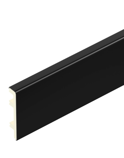 Zdjęcie: Listwa przypodłogowa PVC Status Line 80x15 mm 2,2 m czarny RAL9005 lakier mat CEZAR