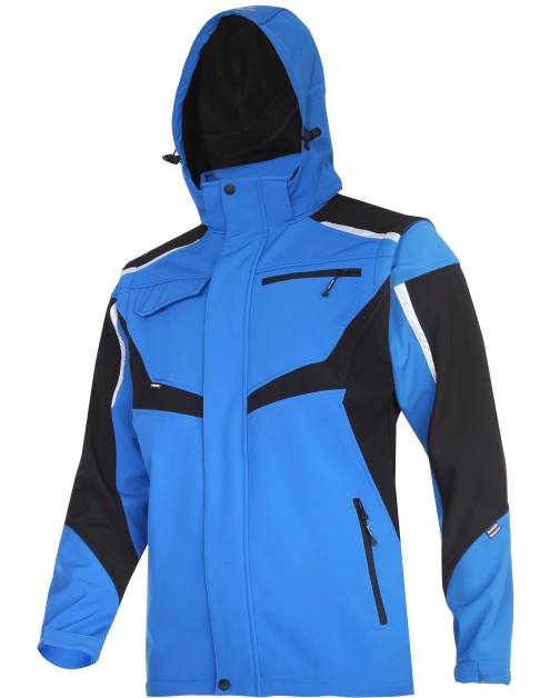 Zdjęcie: Kurtka softshell z kapturem i odpinanymi rękawami, niebiesko-czarna,L,CE, LAHTI PRO
