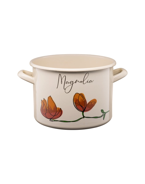 Zdjęcie: Garnek emaliowany z kalką Flores 22 cm/6 L wzór 1 GALICJA