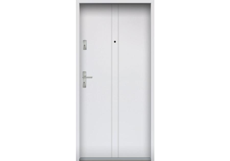 Zdjęcie: Drzwi wejściowe do mieszkań Bastion A-38 Biały 80 cm prawe OSPŁ KR CENTER