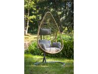 Zdjęcie: Fotel podwieszany Romina beżowa, poduszka szara NAC