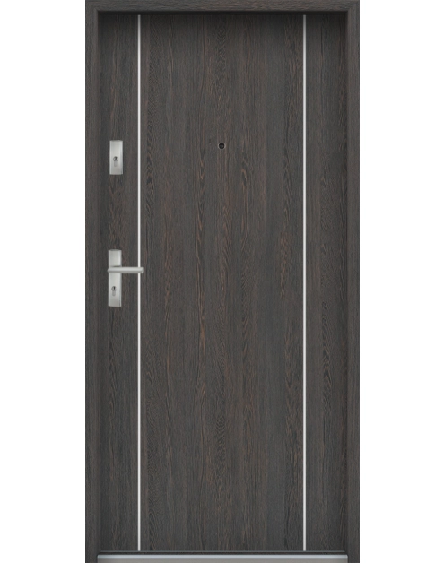 Zdjęcie: Drzwi wejściowe do mieszkań Bastion A-34 Wenge deska 90 cm prawe ODR KR CENTER