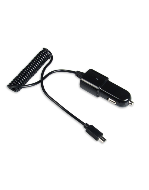 Zdjęcie: Ładowarka samochodowa kab. micro USB 5V 2.1A + port USB czarna LB0086 LIBOX