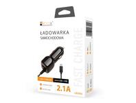 Zdjęcie: Ładowarka samochodowa kab. micro USB 5V 2.1A + port USB czarna LB0086 LIBOX