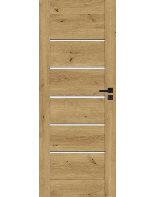Zdjęcie: Drzwi wewnętrzne Chicago dąb górski 80 cm prawe pełne pokojowe slim WINDOOR
