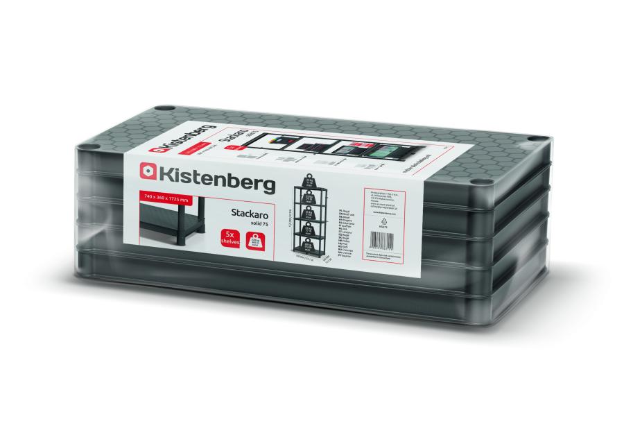 Zdjęcie: Regał plastikowy 740x360x1725 mm czarny KISTENBERG