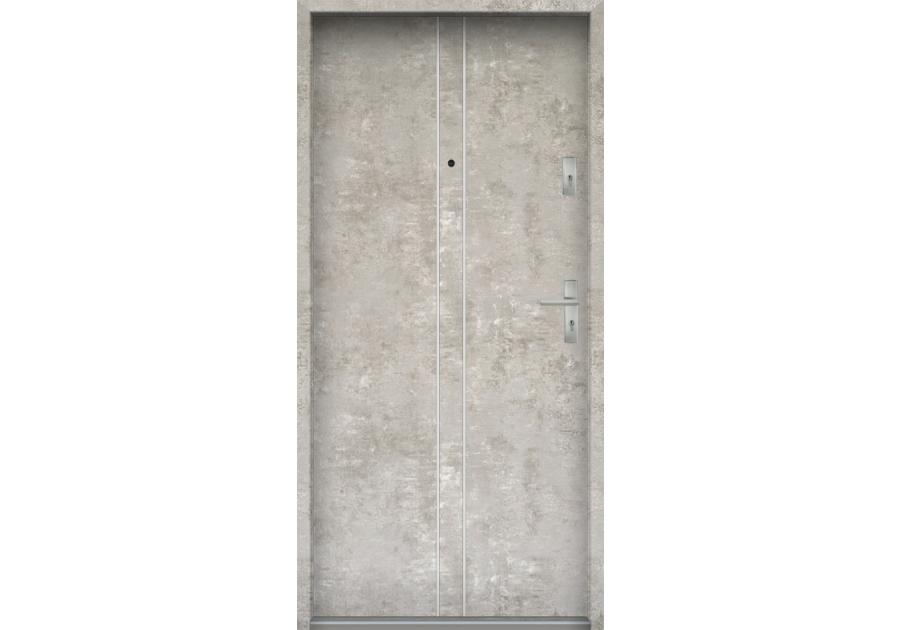 Zdjęcie: Drzwi wejściowe do mieszkań Bastion A-38 Beton naturalny 80 cm lewe ODR KR CENTER