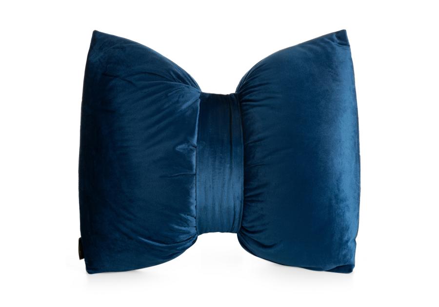 Zdjęcie: Poduszka dekoacyjna Kokarda welwetowa 45x55 cm granatowa EUROFIRANY