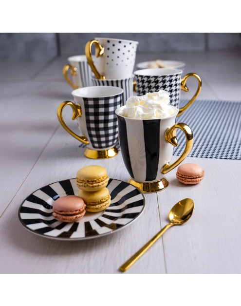 Zdjęcie: Kubek porcelanowy Diana Gold 300 ml pasy grube AMBITION