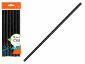 Słomki papierowe Black 12 sztuk 30320 RAVI