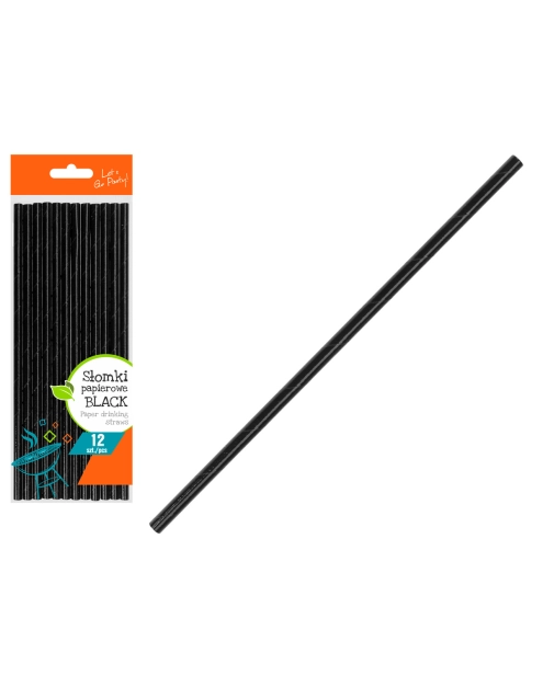 Zdjęcie: Słomki papierowe Black 12 sztuk 30320 RAVI