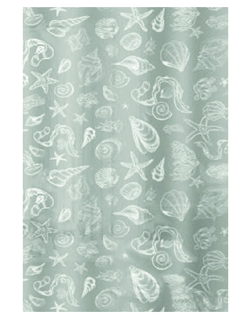 Zdjęcie: Zasłonka prysznicowa z kółeczkami Basic Mare 180 x 200 cm szary BISK