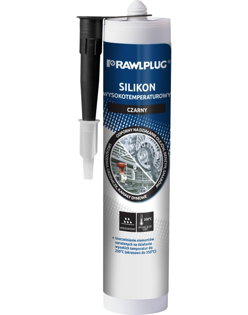 Zdjęcie: Silikon wysokotemperaturowy czarny - kartusz plastikowy - 300 ml