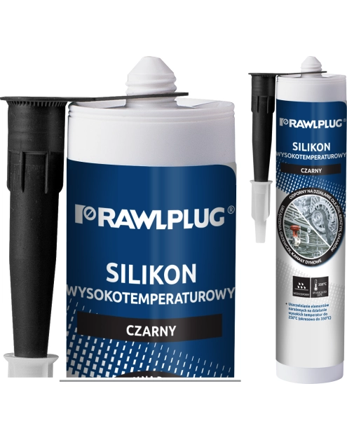 Zdjęcie: Silikon wysokotemperaturowy czarny - kartusz plastikowy - 300 ml