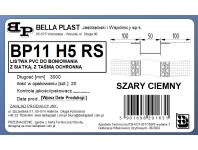 Zdjęcie: Listwa do boniowania PVC z siatką BP11 H5RS L300 szary ciemny BELLA PLAST