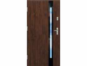 Drzwi zewnętrzne stalowo-drewniane Disting Olivio Glass 01B Orzech 90 cm lewe KR CENTER