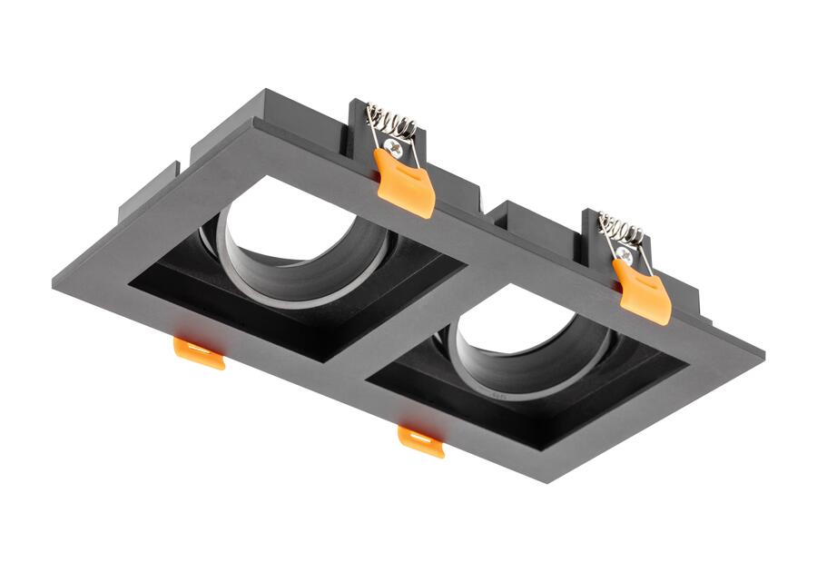 Zdjęcie: Oprawa sufitowa Rubio 187x102 mm kwadratowa podwójna czarna GTV