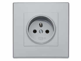 Gniazdo pojedyncze Milano z uziemieniem popiel POLMARK