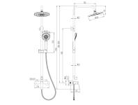 Zdjęcie: Deszczownia z baterią natryskową Neri chrom INVENA