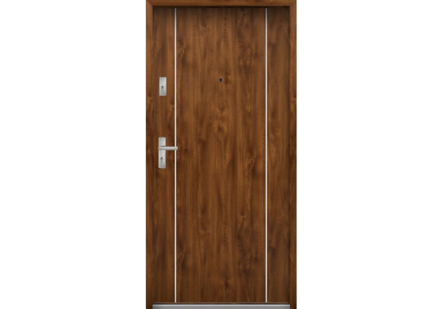 Zdjęcie: Drzwi wejściowe do mieszkań Bastion A-34 Dąb złoty 80 cm (NW) prawe ODO KR CENTER