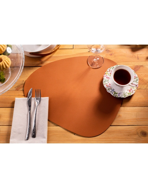 Zdjęcie: Mata stołowa Organic PVC dwustronna 44x37 cm camel-ecru ALTOMDESIGN